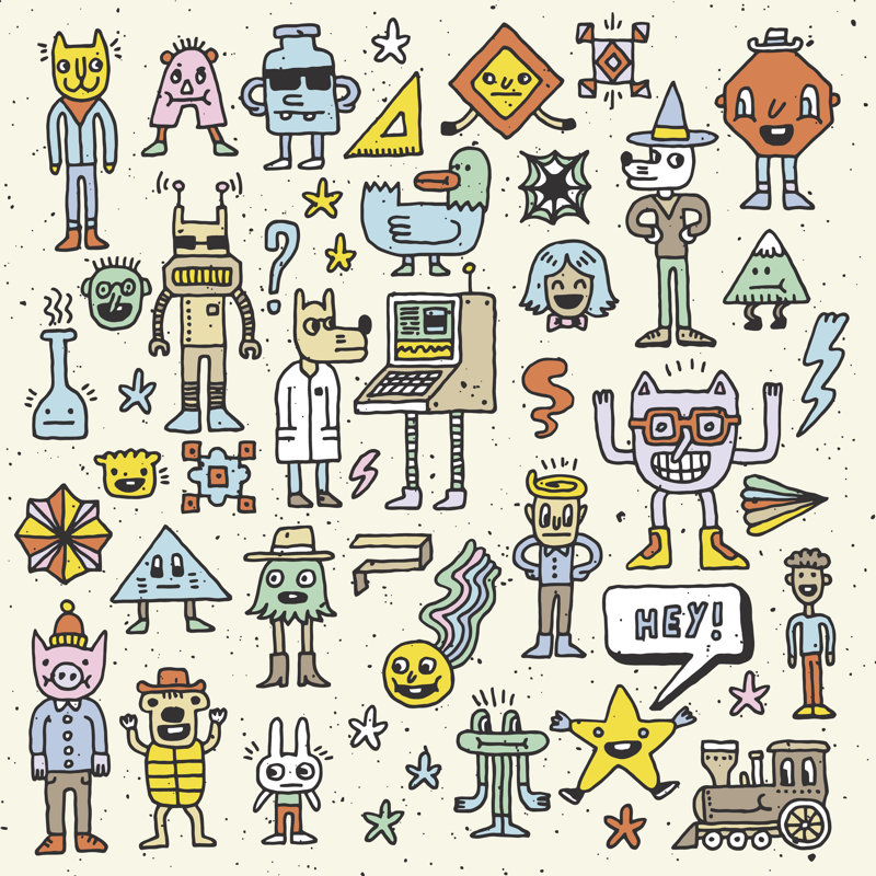 Cartoon Wacky Childish by Sashatigar - Wrapped Canvas Print, 30cm H x 30cm W