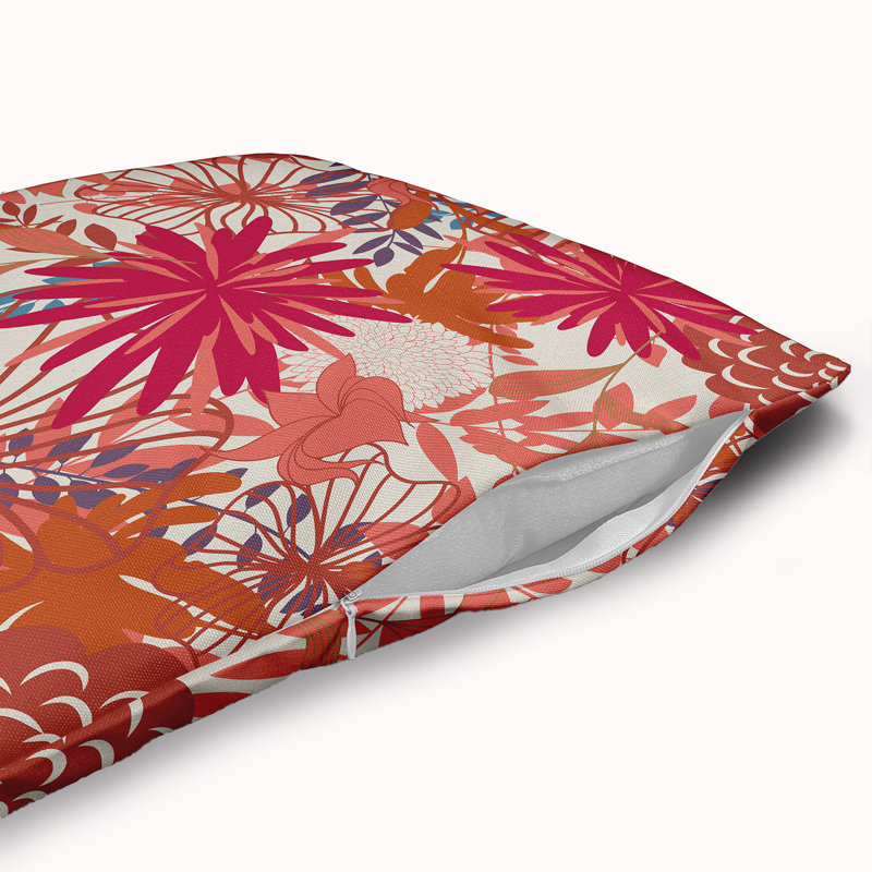 Floral Reversible Throw Pillow, 24" x 24", Seed