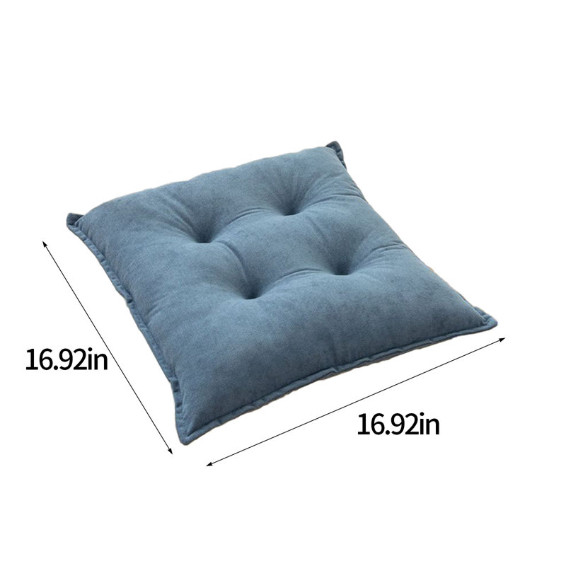Seat Cushions For Home Use, Tufted Corduroy Floor Cushions For Living Room Tatami, 17 Inch, Blue