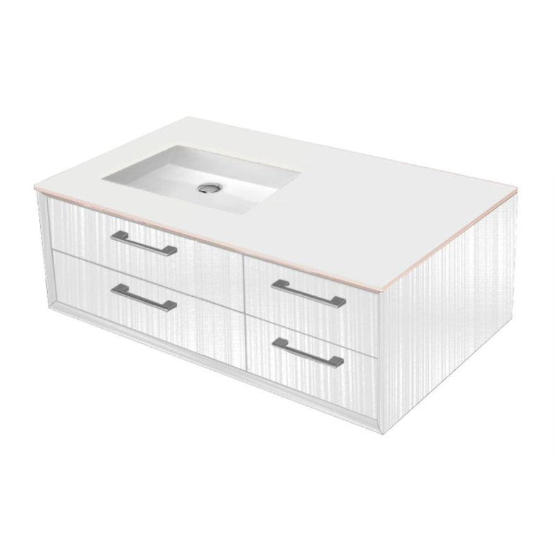 Gemelli 36'' W Vanity Top, Polished White