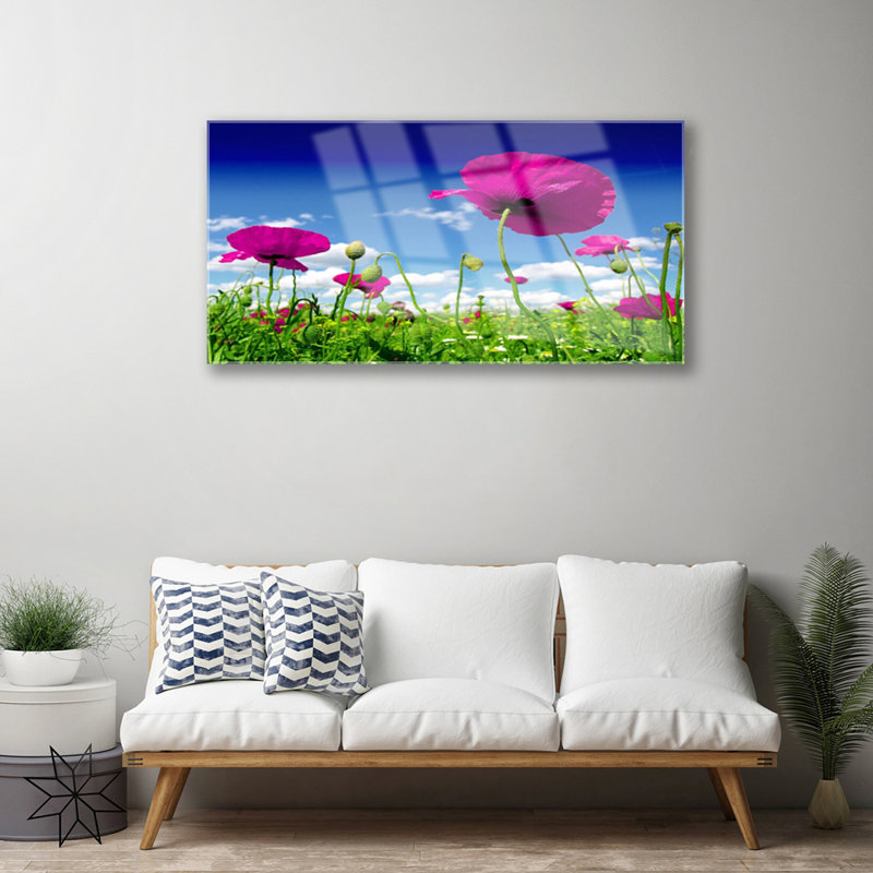 Meadow Flowers Nature - No Frame Print on Glass