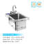Lavabo à main en acier inoxydable commercial Express L 13 po x l 18 po avec robinet inclus KitchQuip Express Certifié NSF