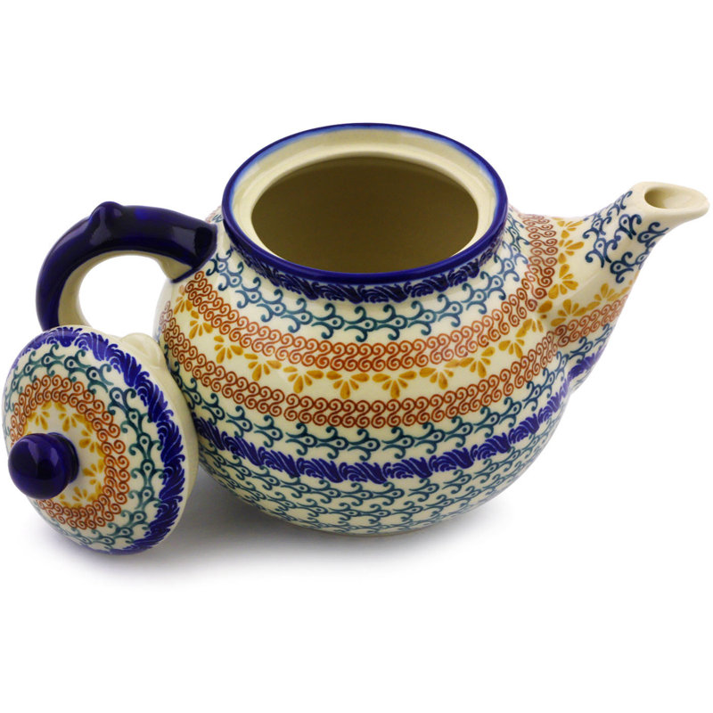 Polmedia 64oz. Floral Teapot