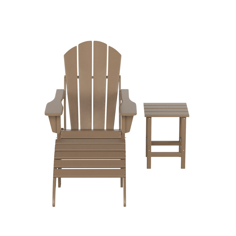 Chaise de patio avec repose-pieds Laguna, Bois vieilli