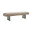 Banc rembourré 63 po beige et nickel et acier