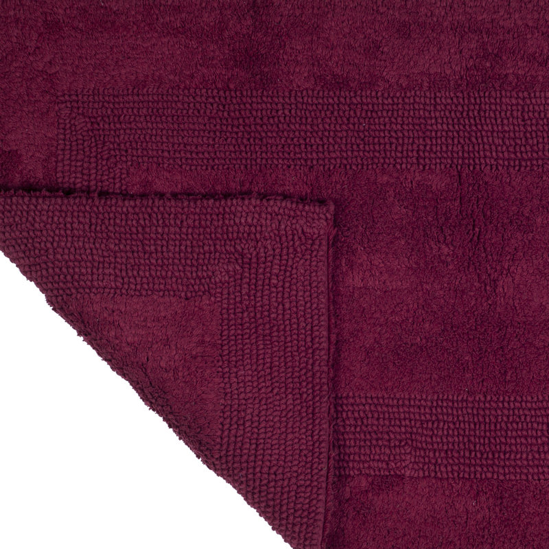 Ragini 60x24-Inch Cotton Bath Mat-Machine Washable Bath Mats for Bathroom, Kitchen, or Laundry Room, Burgundy