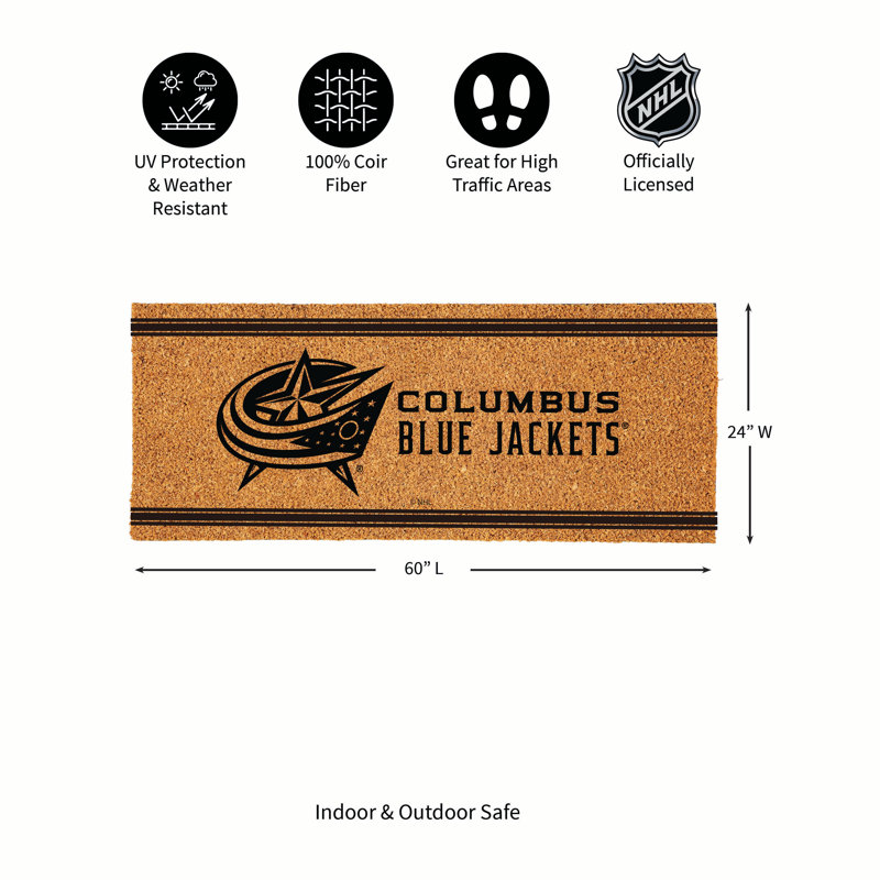 Très grand tapis de couleur unie Columbus Blue Jackets, 60 po x 24 po