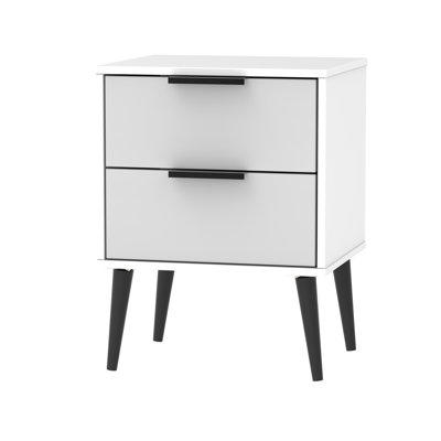 Fully Assembled Euart 2 Drawer Bedside Table