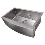 DuraSnow® ZLINE 33" Vail Farmhouse Apron Mount Single Bowl Fingerprint Resistant Stainless Steel Kitchen Sink with Bottom Grid