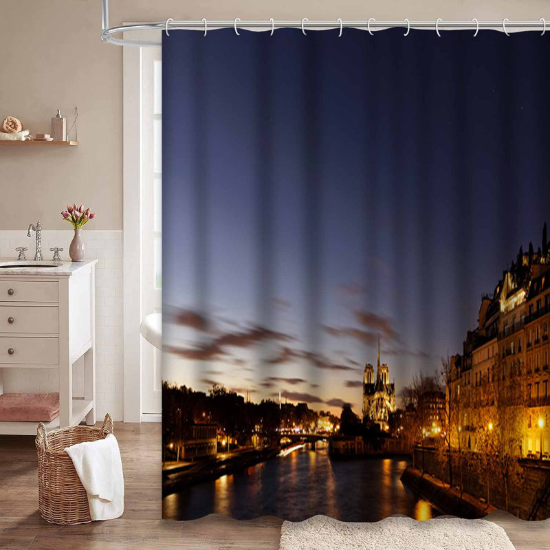 Rideau de douche Paris Night River City, L 72 po x l 78 po
