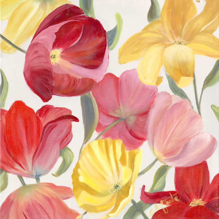 « sandy spring mix ii », reproduction d’art sur toile, H 26 po x l 26 po x P 1,5 po, Toile tendue, Pas de tapis