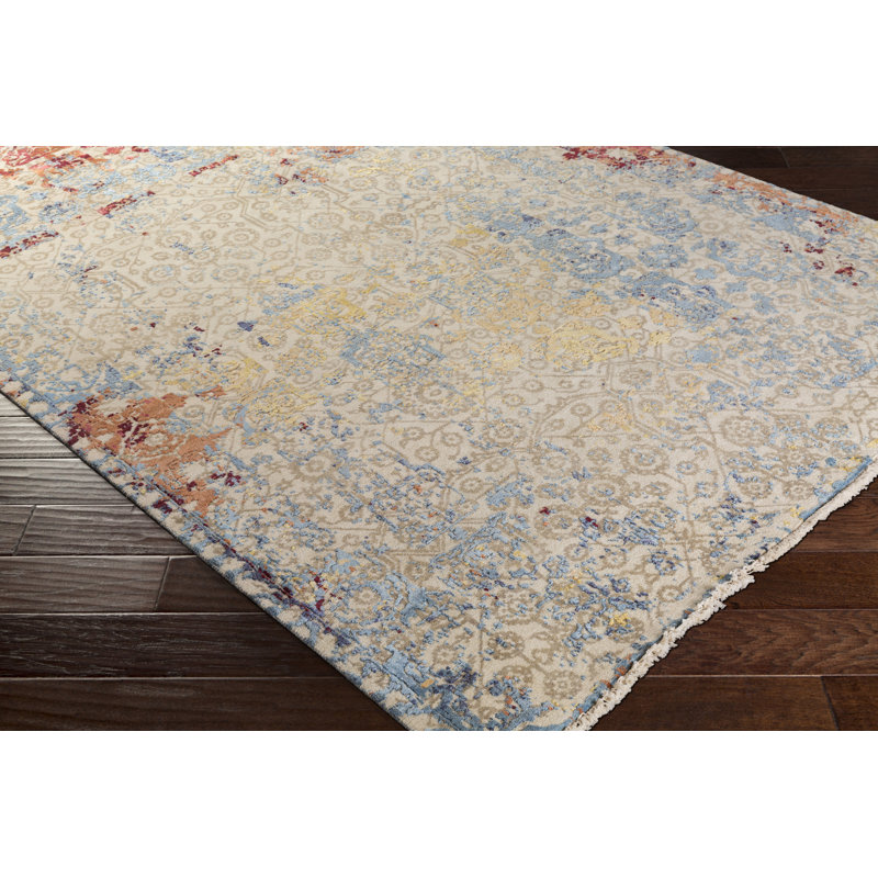 Colaba Silk Abstract Area Rug, Rectangle 2' x 3'