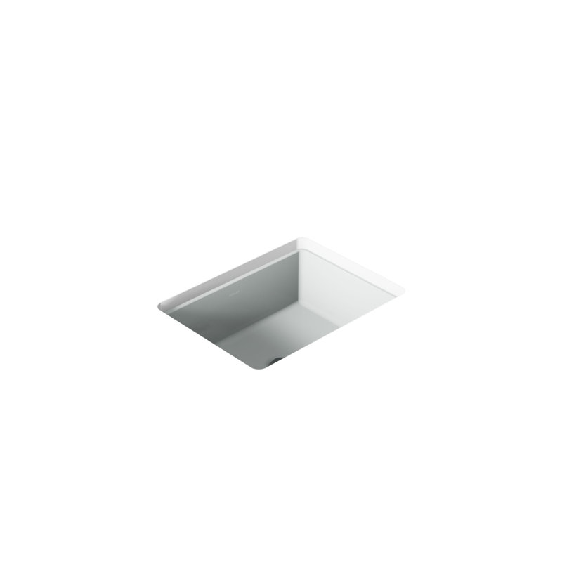 Lavabo de salle de bain rectangulaire encastré avec trop-plein 17 po Verticyl, Gris glacé