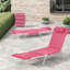 Chaise longue portative en maille d'acier portable, relaxation extérieure rose moderne