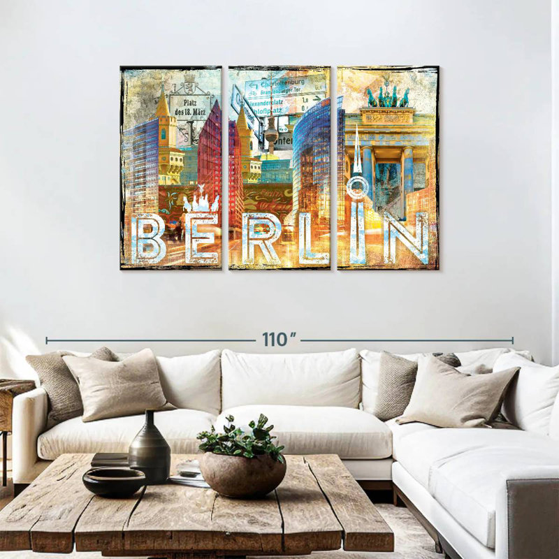 Nicci Berlin City Landmarks Grunge, 48" H x 74" W