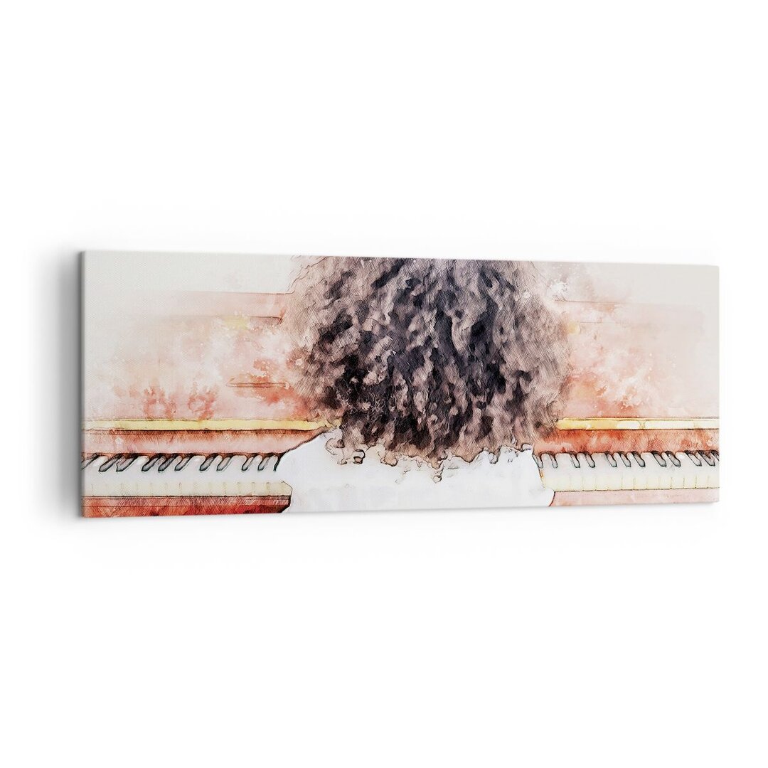 Leinwandbild Kid Piano Watercolor