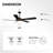 60" Modern Matte Black Ceiling Fan With Lights And Remote, 6-Speed Reversible DC Motor, High Airflow, Dimmable LED And 1/4/8H Timer