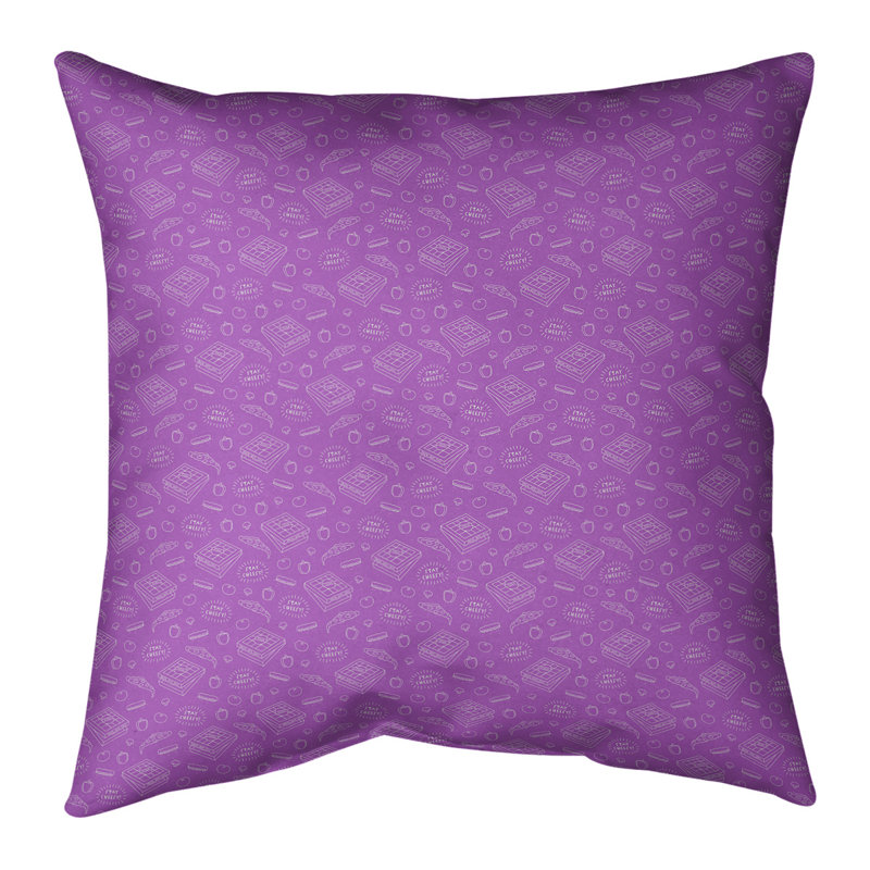 Coussin Katelyn Elizabeth, Polyester/ Bourre en polyester, H 26 po x l 26 po, Violet / blanc cassé
