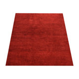 Squad Hand-Knotted Silk Light Red Color, Area Rugs