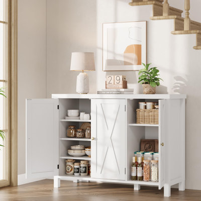 Shoe Cabinet with Doors, Farmhouse 35 in Shoe Storage Cabinet, 4-Tier Entryway Shoe Storage