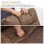 Fauteuil inclinable électrique Edinaud en similicuir avec chaleur et massage, ports de charge USB, repose-pieds allongé