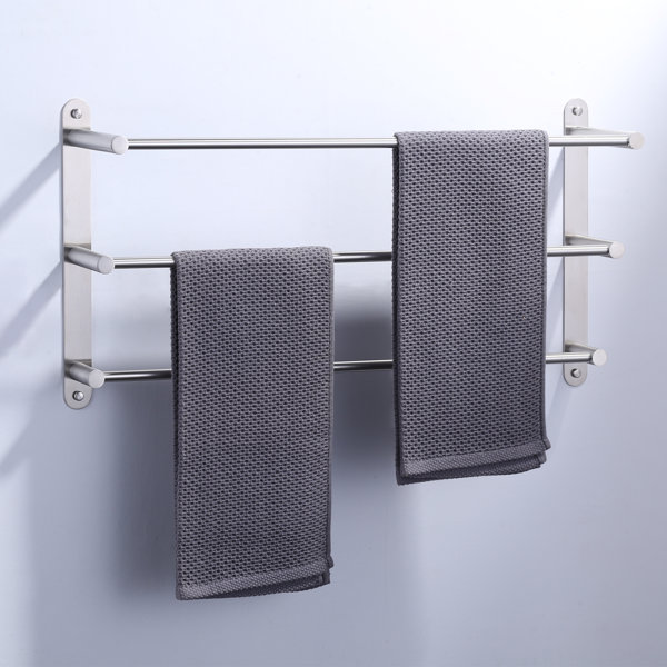 Better Homes & Gardens Wall Mount 4 Tier Towel Rack, Satin Nickel