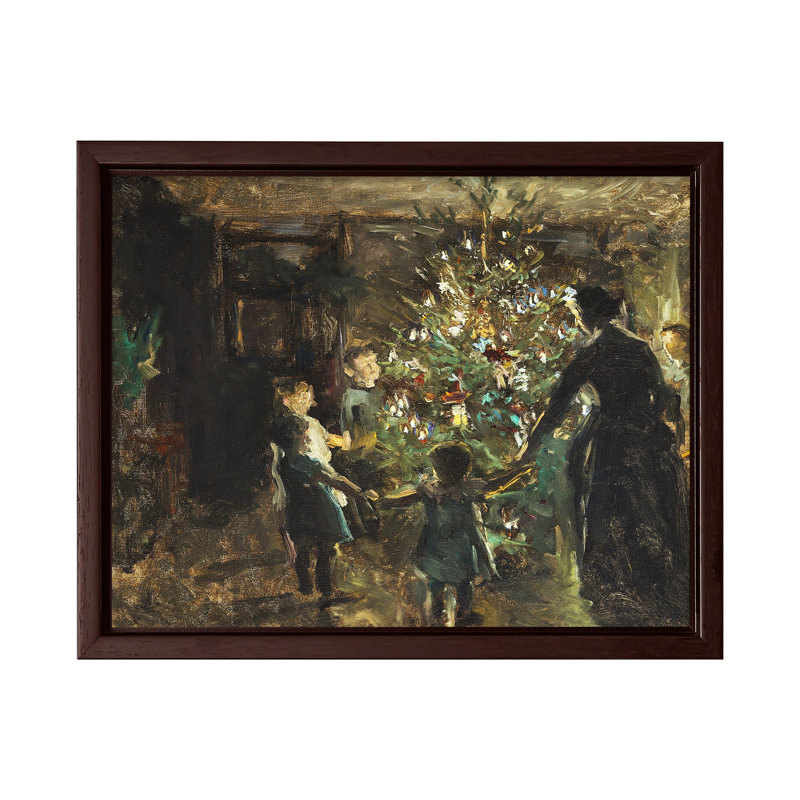Peinture d'arbre de Noël, Affiche, White Framed, H 08 po x l 10 po