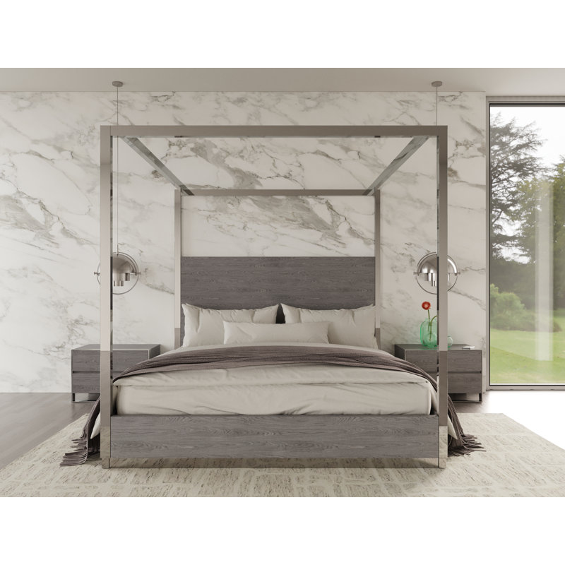 Wensley Grey Elm Canopy Bed