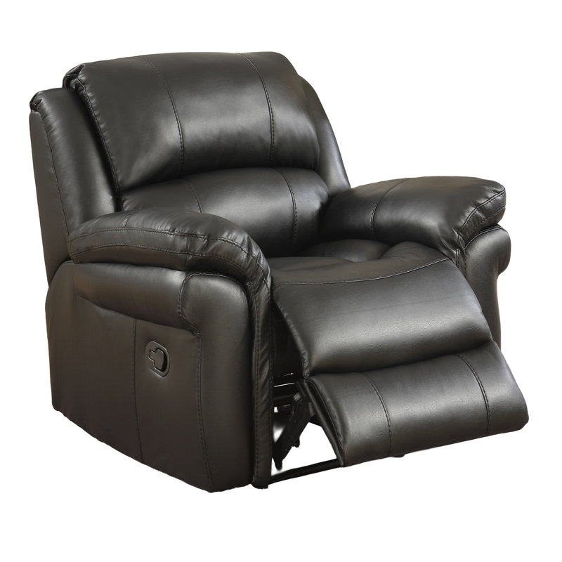 Arles 110cm Wide Standard Recliner, Black, Manual