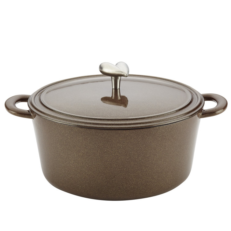 Ayesha Curry Enameled Cast Iron Induction Dutch Oven with Lid, 5.5-Quart,  Brown Sugar & Reviews