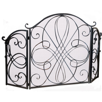 Alta 3 Panel Iron Fireplace Screen