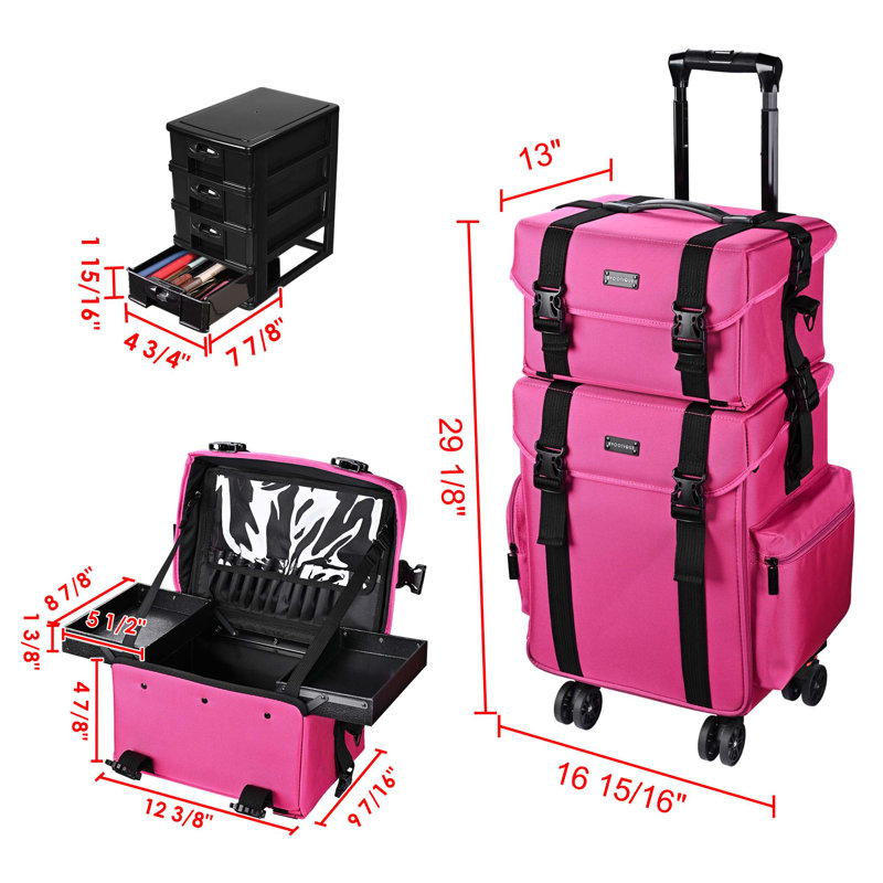 Fabric Makeup Organizer, Deep Pink