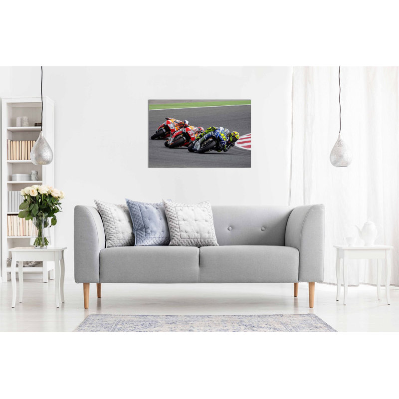 Valentino Rossi Marc Marquez Dani Pedrosa Moto GP - Wrapped Canvas Print, 41cm H x 61cm W