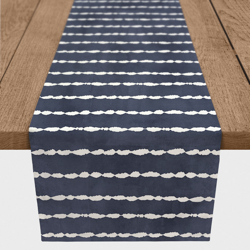 Jenner Rectangle Striped Polyester Table Runner, 90" x 16"
