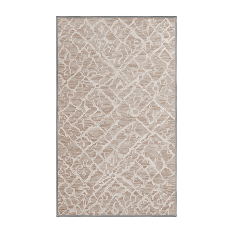 Tapis gris lavable à la machine, Rectangle 7 pi x 10 pi