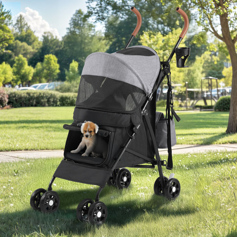 Foldable Pet Stroller, Grey