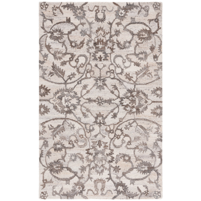 Cookston Tufted Performance Performance Floral Rug, Square 6'