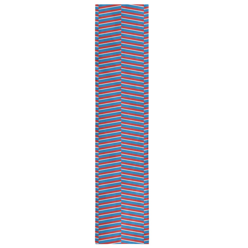 Chemin de table Festive Hol, L 72 po x l 16 po, Bleu / Rouge, Polyester