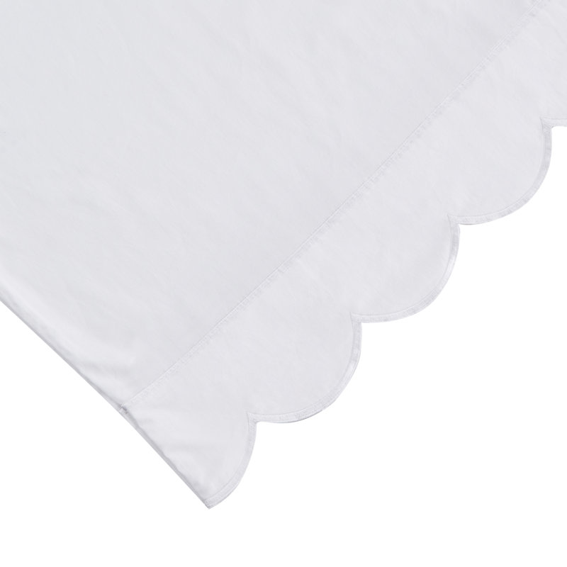 Michelet SCALLOP FRAME PERCALE PCASE, Queen Pillowcase, White