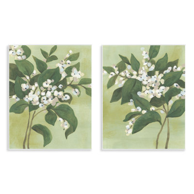 Ensemble de 2 plaques murales Verdant Herb Blossoms, design par June Erica Vess