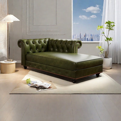 Fauteuil inclinable minimaliste en similicuir rivet