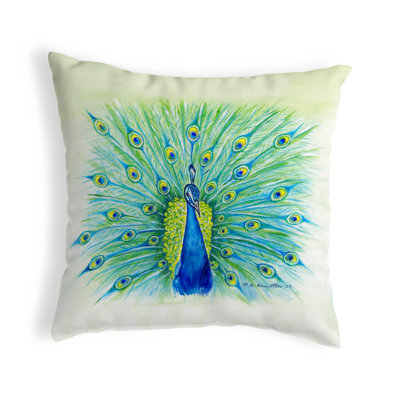 Peacock Outdoor Reversible Throw Pillow