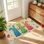 Paillasson Welcome Easter Bunny Eggs 17 po x 36 po, tapis d'entrée Spring Welcome Peeps, tapis de porte avant, tapis d'entrée antidérapants d'extérieur, tapis de porche de patio à profil bas