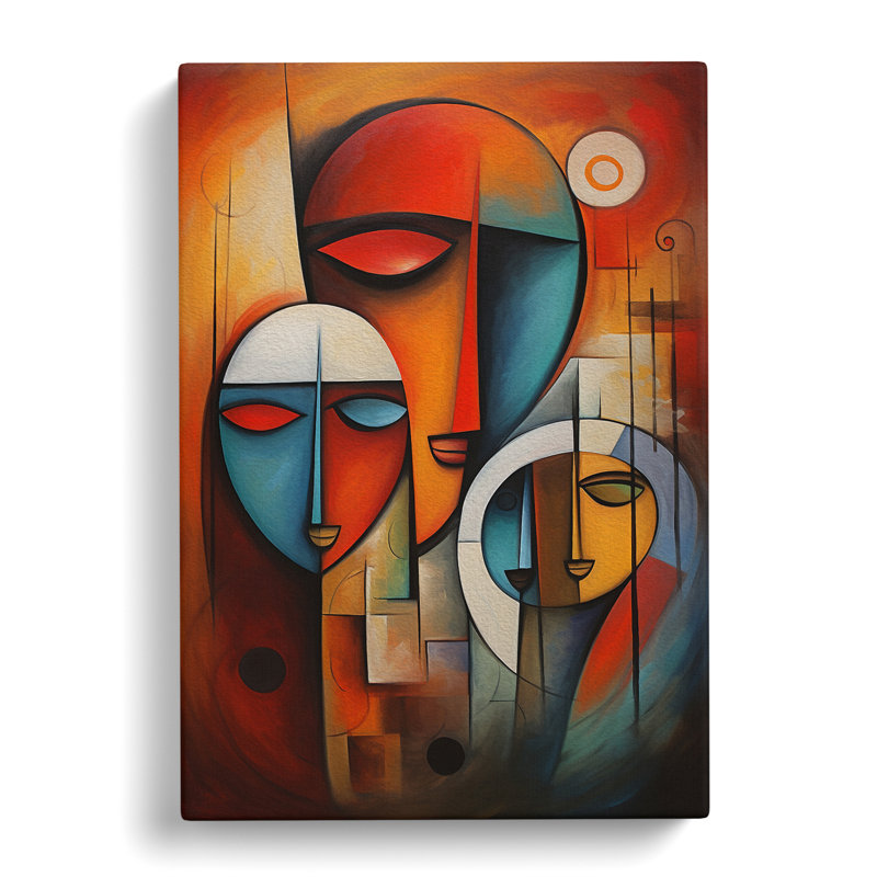 Loving Family Abstract Art - Wrapped Canvas, 76cm H x 50cm W x 3cm D