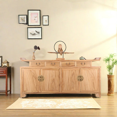 Handcrafted Elm Wood Sideboard