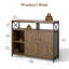 Buffet Heloise 39,37 "avec portes de grange coulissantes pour salon, salle à manger, cuisine, couloir