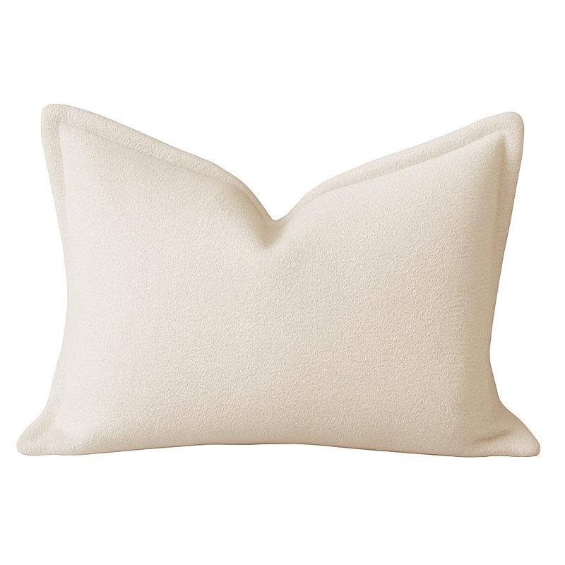 Soft Ivory Throw Pillow – Clean, Minimal Comfort with Tailored Edging