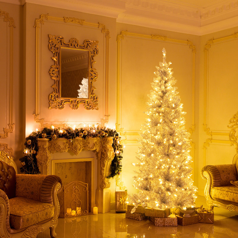 Lighted Pine Christmas Tree, 6 ft.