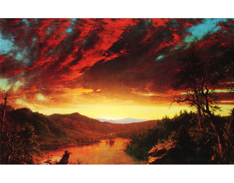 Crépuscule dans le désert, H 11 po x l 18 po