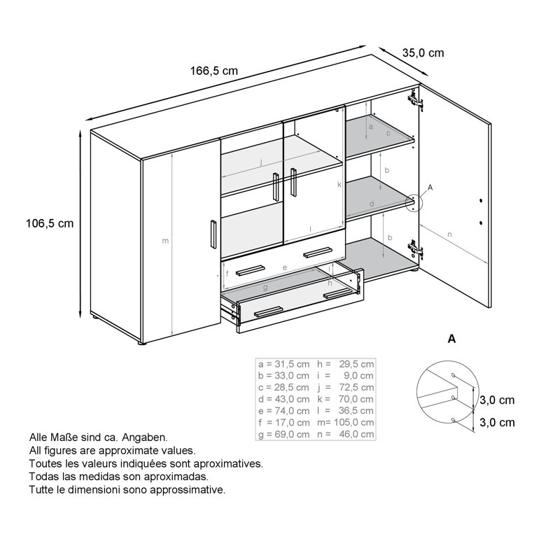 Mccorkle 166cm Wide 2 Drawer Highboard, Blackberry High Gloss